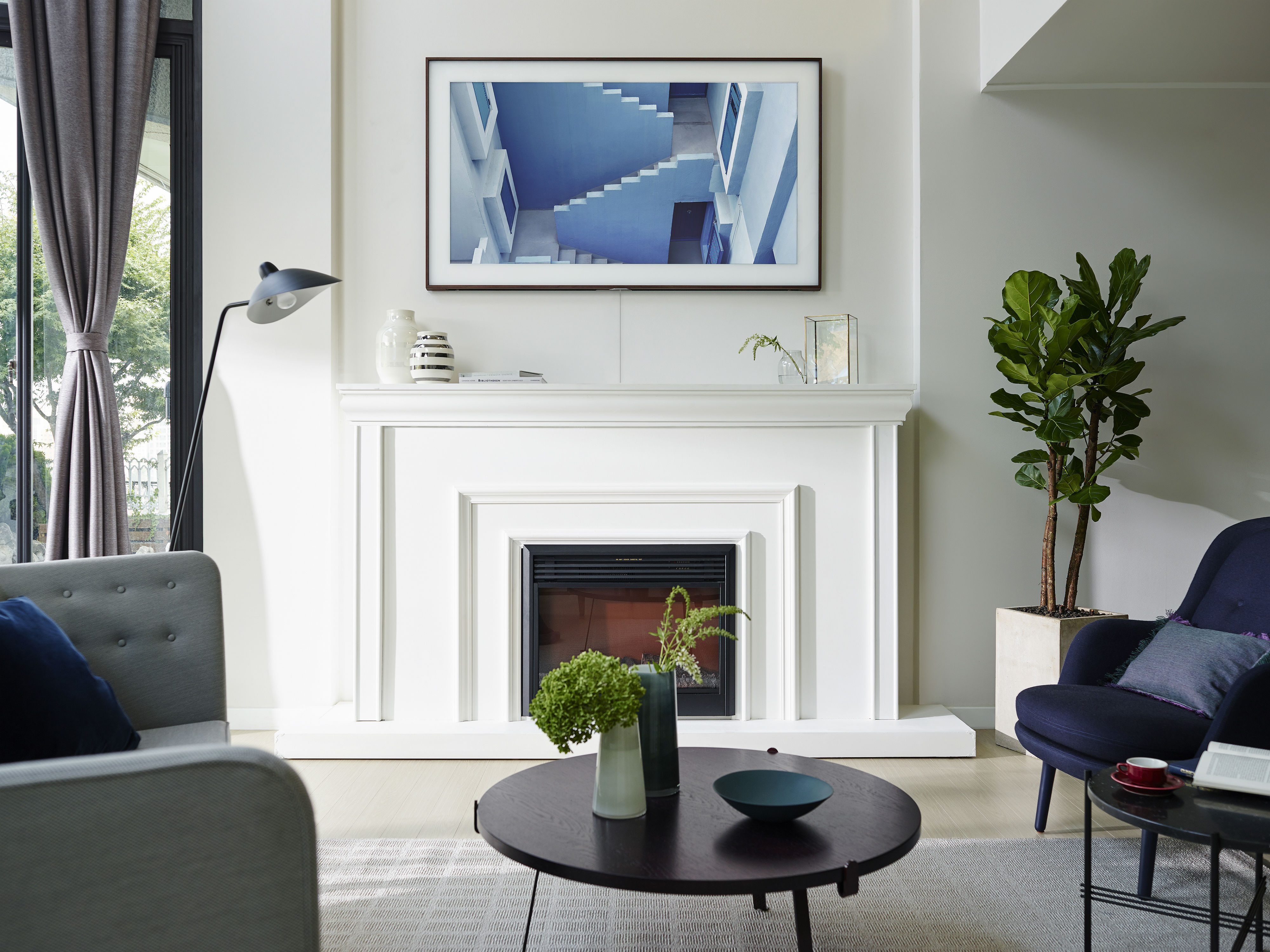 samsung frame tv living room